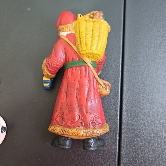 Lot of 10 Vintage Santa Ornaments Figurines Ceramic Plastic Blow Mold Taiwan - Picture 14 of 16